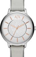 AX Armani Exchange Leather Strap Watch, 38mm