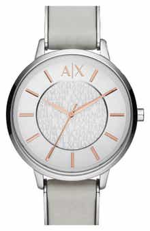 AX Armani Exchange Leather Strap Watch, 38mm