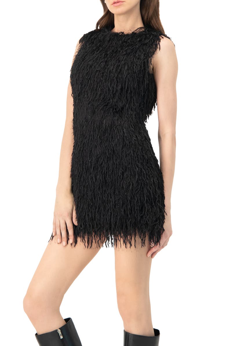 IVONNE Fantasy  Short Dress with Round Neck, Alternate, color, Black