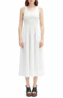 Bardot Bryony Lace & Poplin Midi Dress