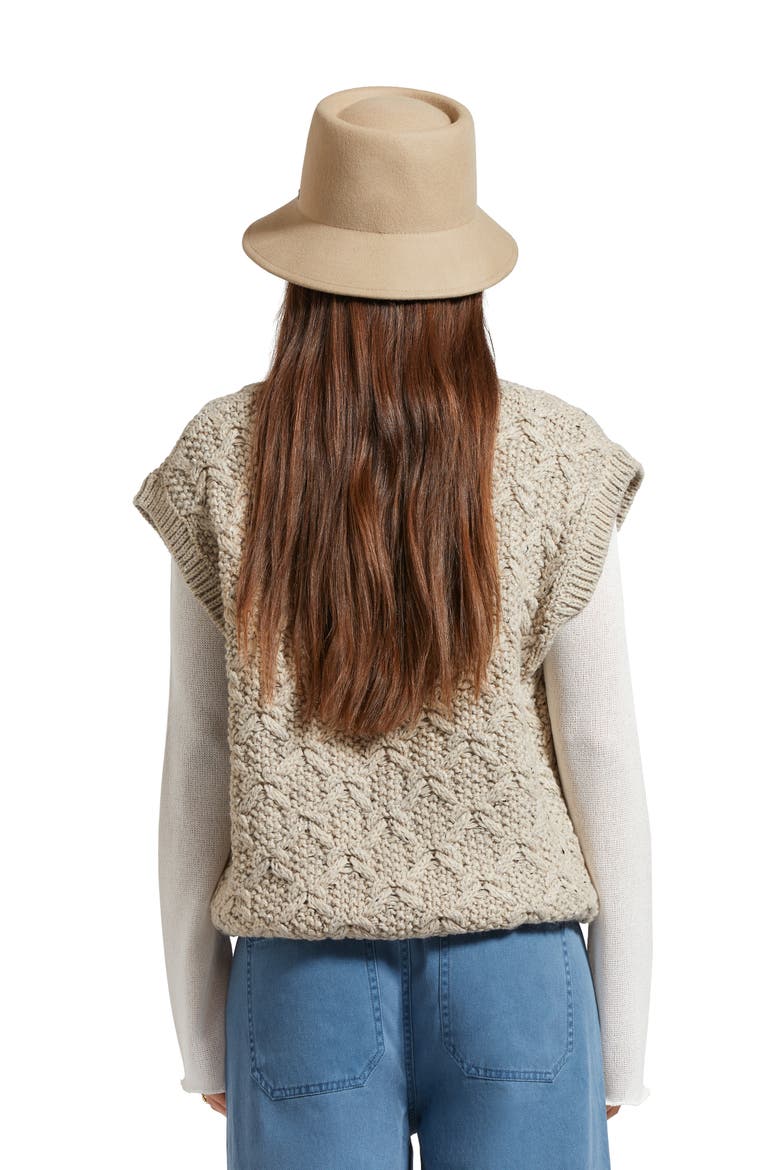 Elle Wool Felt Bucket Hat, Alternate, color, SAND