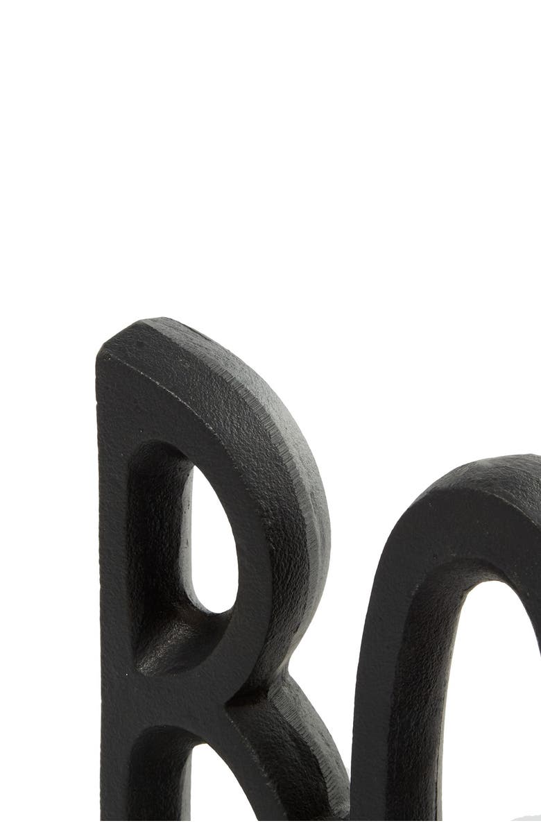 VIVIAN LUNE HOME Black Aluminum Book Bookend - Set of 2, Alternate, color, Black