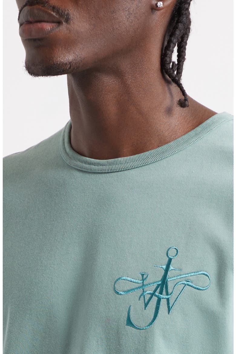 Ribbon Anchor Embroidered Logo T-Shirt, Alternate, color, WASHED TEAL