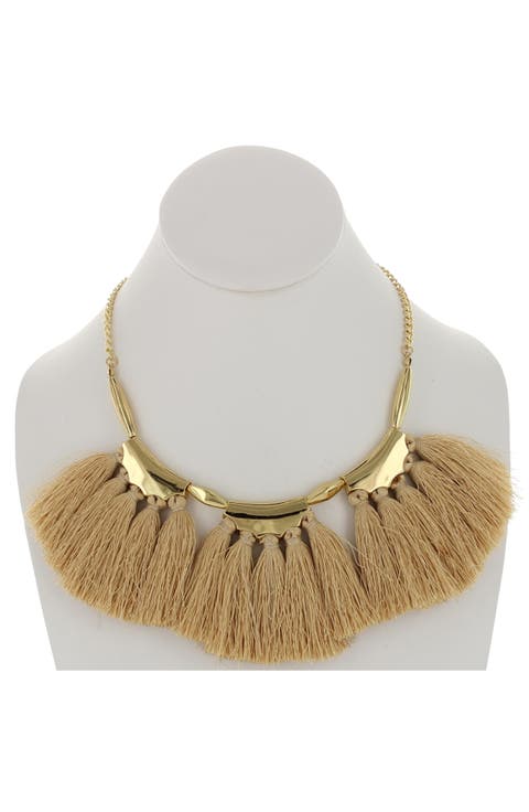 Tassel Fan Bib Necklace