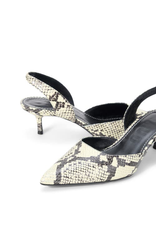 Staud Sebastian Slingback Pointed Toe Kitten Heel Pump In White