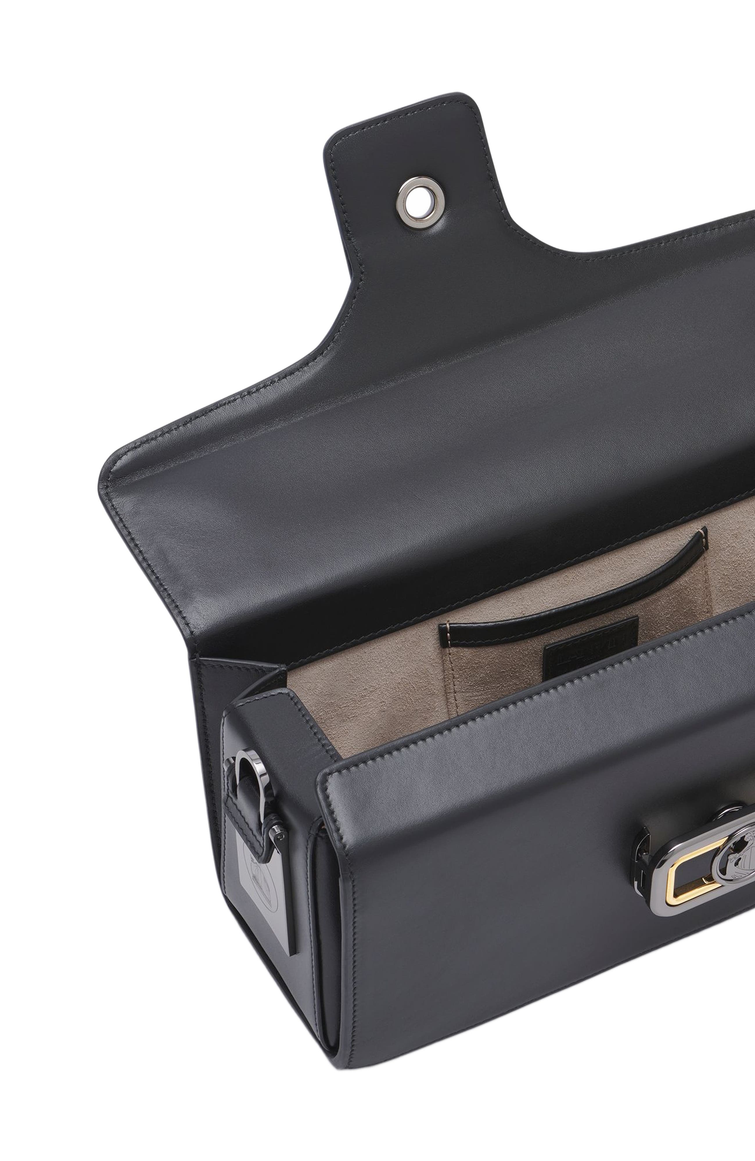 Lanvin Medium Pencil Cat Leather Bag, Alternate, color, Black