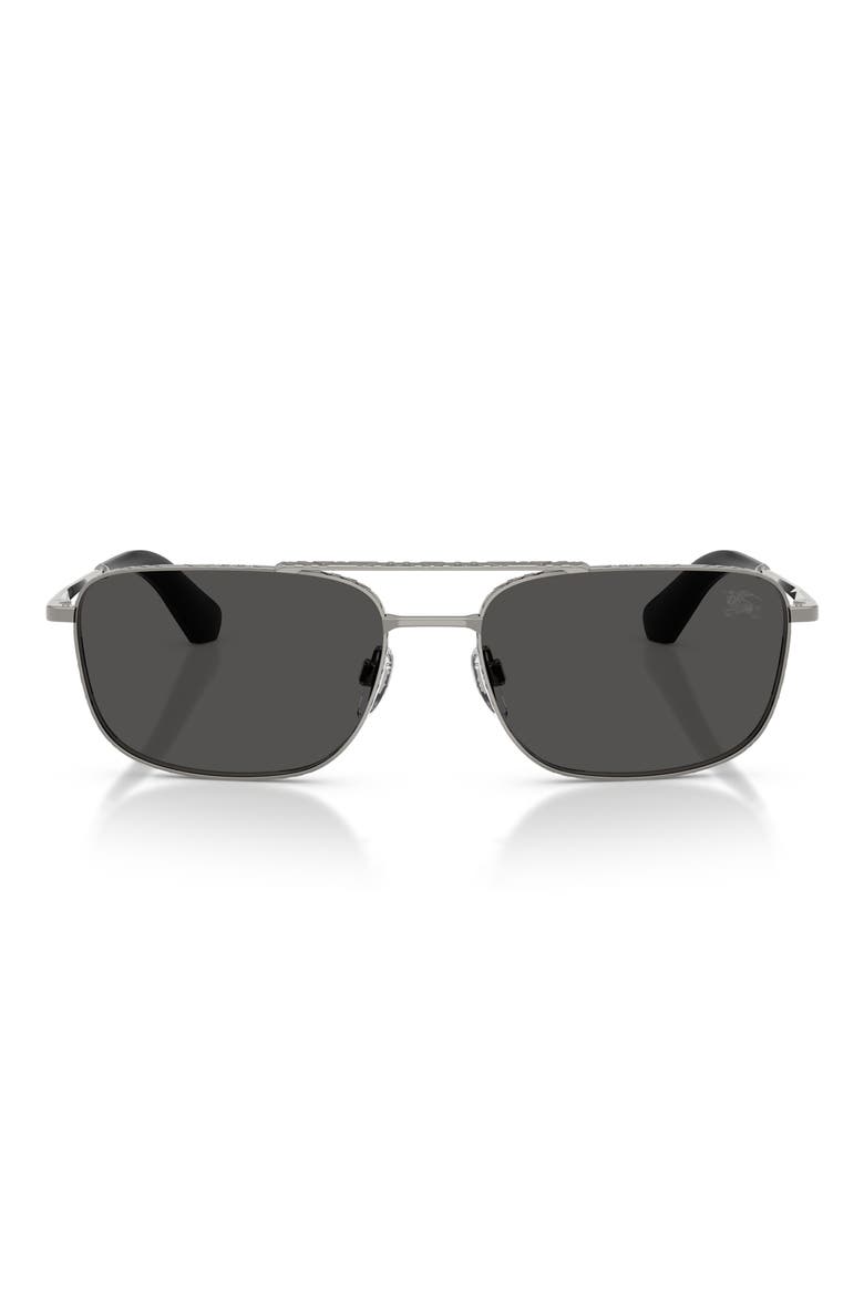 59mm Aviator Sunglasses, Main, color, GUNMETAL / DARK GREY