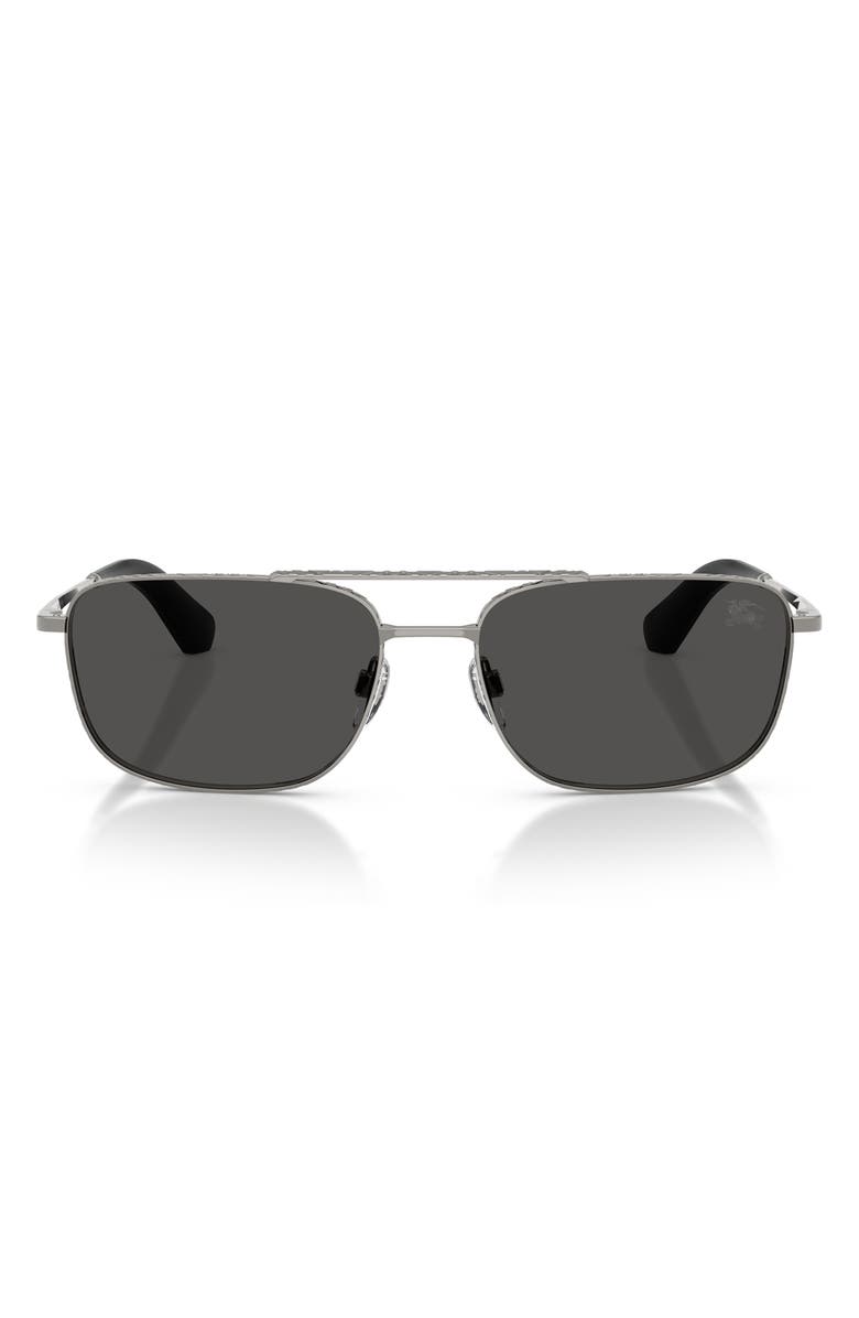 Burberry 59mm Aviator Sunglasses, Main, color, Gunmetal / Dark Grey