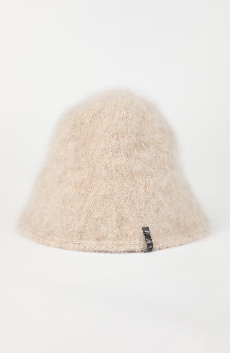Brunello Cucinelli Mohair and wool knit bucket hat with monili, Alternate, color, 