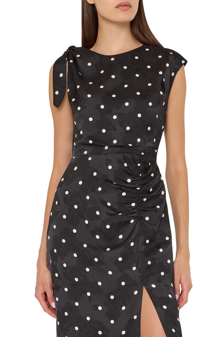 Karina Printed Midi Dress, Alternate, color, BLACK/ WHITE