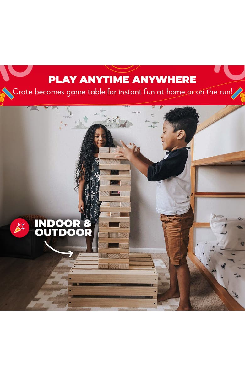 Swooc Games Premium Giant Tower Game with Storage Crate, Alternate, color, Beige