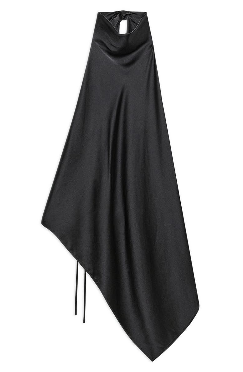 Helmut Lang Tie Scarf Sleeveless Silk Top, Alternate, color, Black