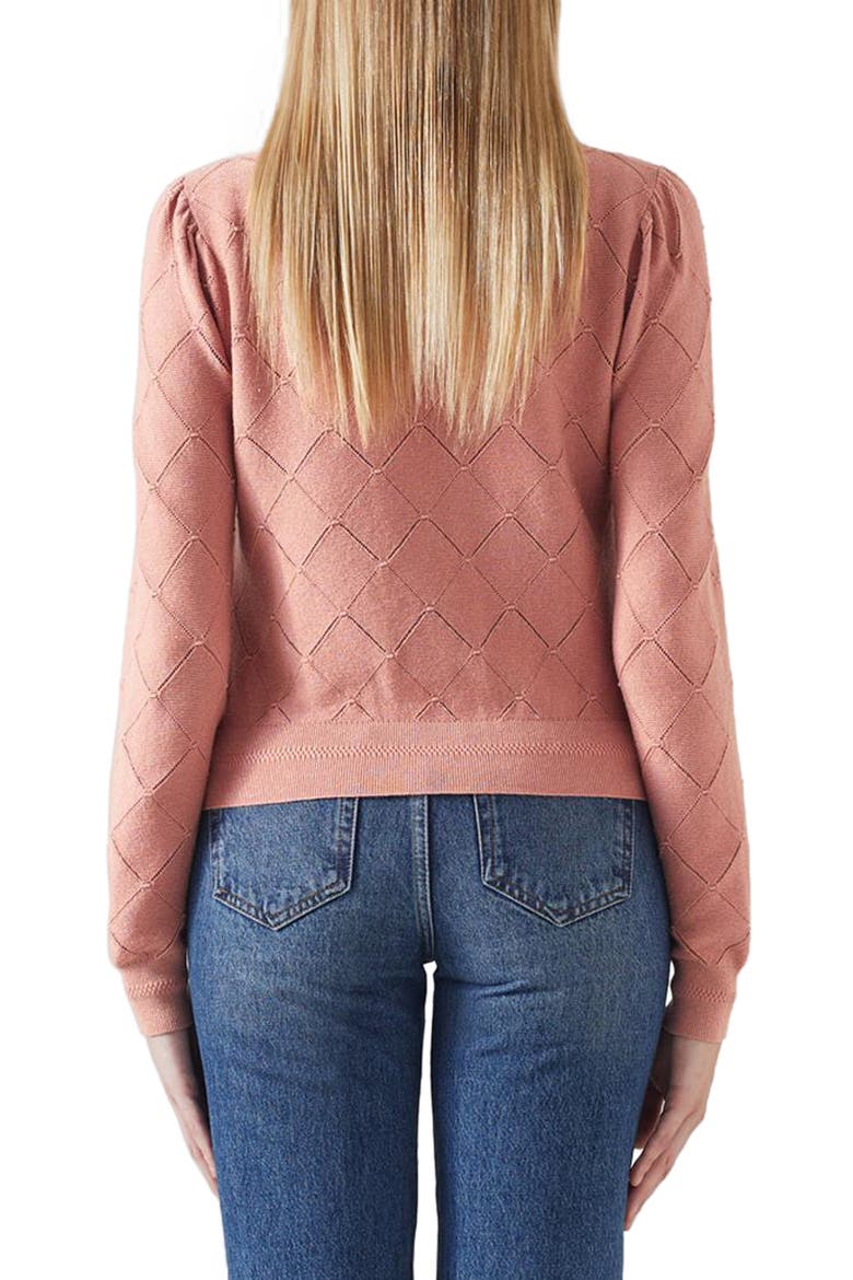 Pointelle Crewneck Sweater, Alternate, color, PINK