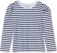 Lands' End Girls Long Sleeve Graphic Tee With Puff Shoulder