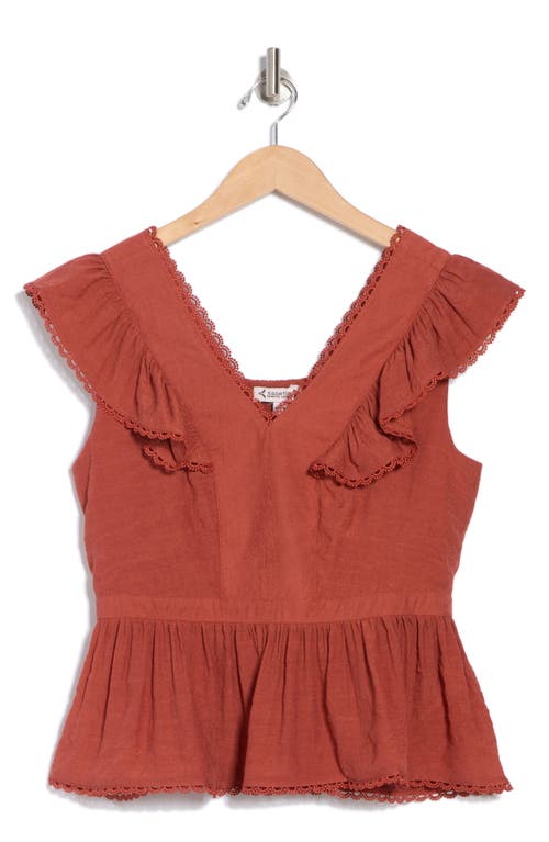 Nanette Lepore Lace Trim V-neck Peplum Top