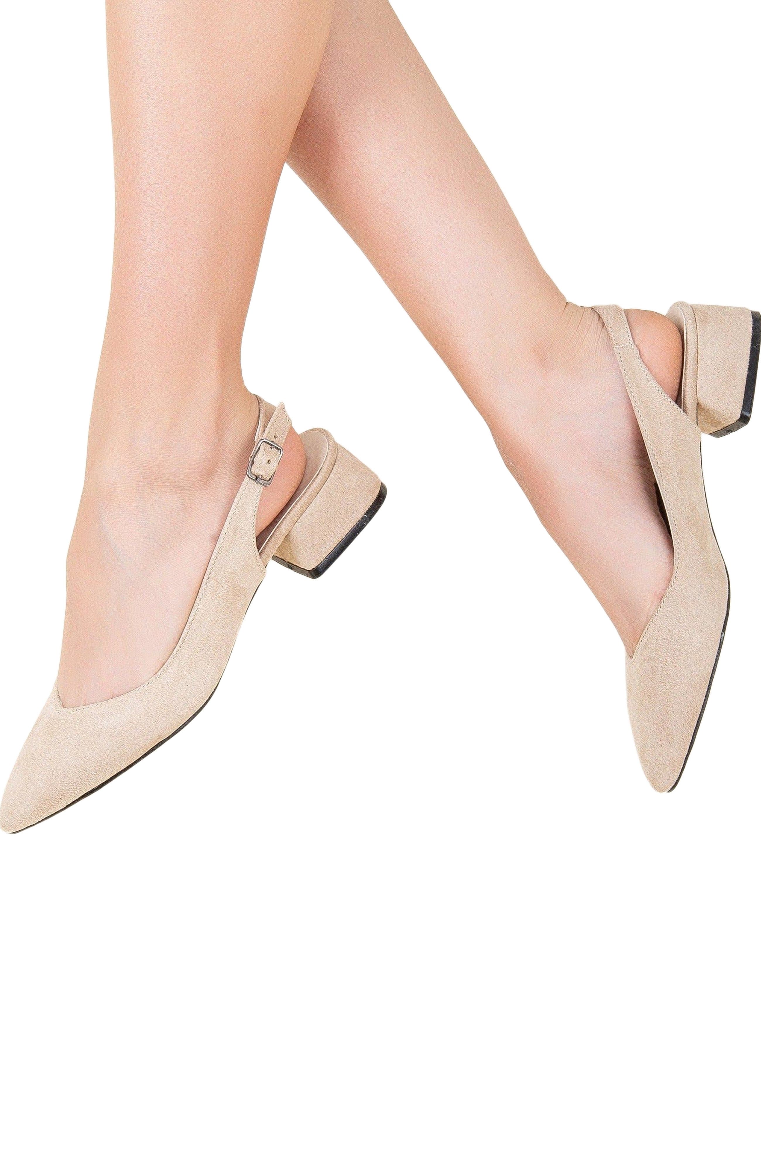 Forever & Always Shoes Emma Slingback Flat Heels, Alternate, color, Beige