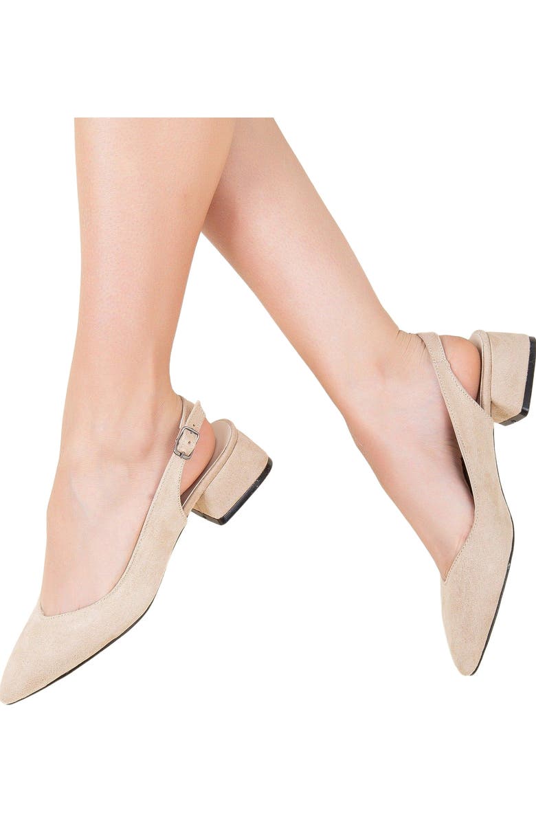 Forever & Always Shoes Emma Slingback Flat Heels, Alternate, color, Beige