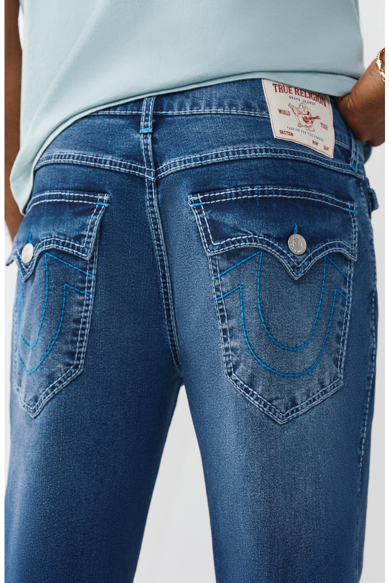 Geno Button Flap Pocket Slim Jeans, Alternate, color, MEDIUM BLAZE