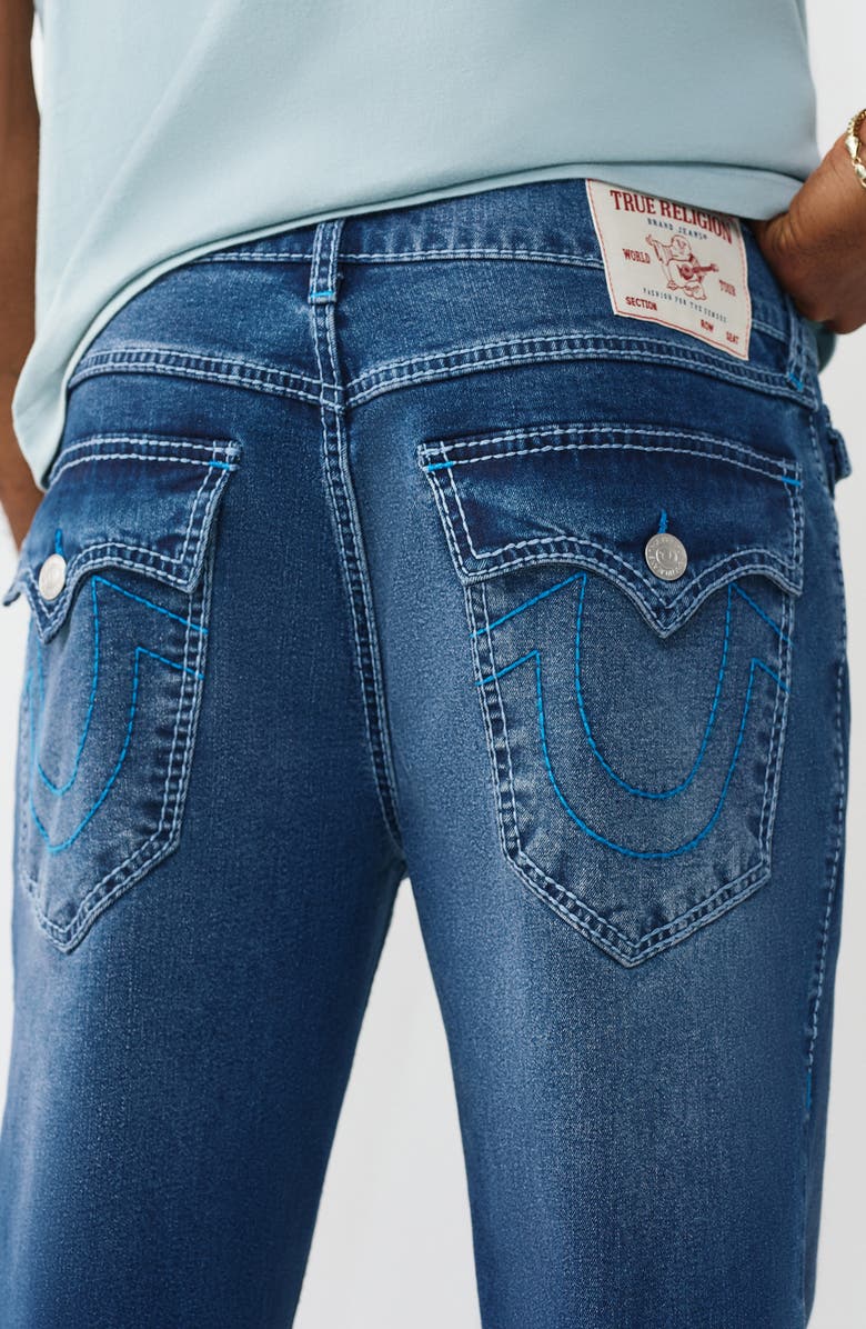 True Religion Geno Button Flap Pocket Slim Jeans, Alternate, color, Medium Blaze