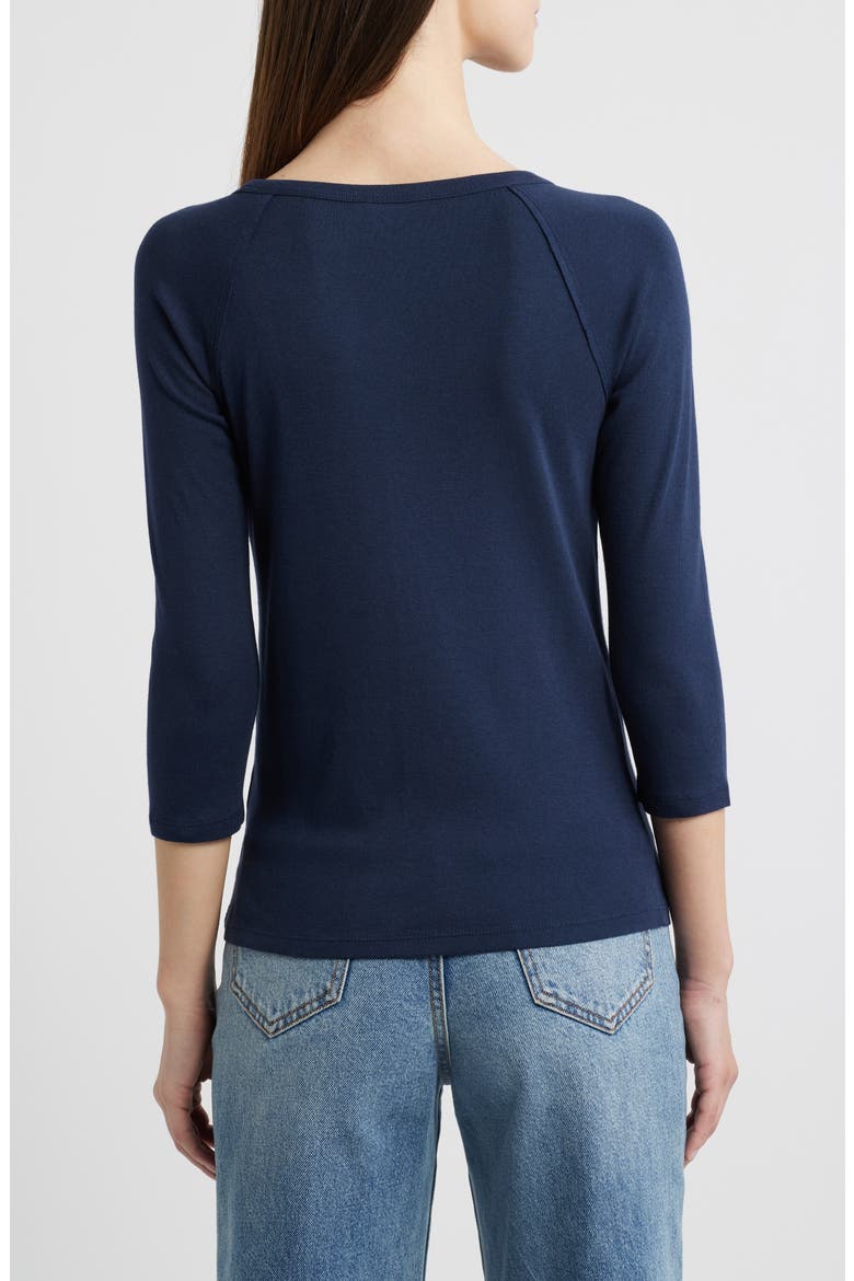 Raw Edge Raglan Sleeve T-Shirt, Alternate, color, NAVY BLAZER