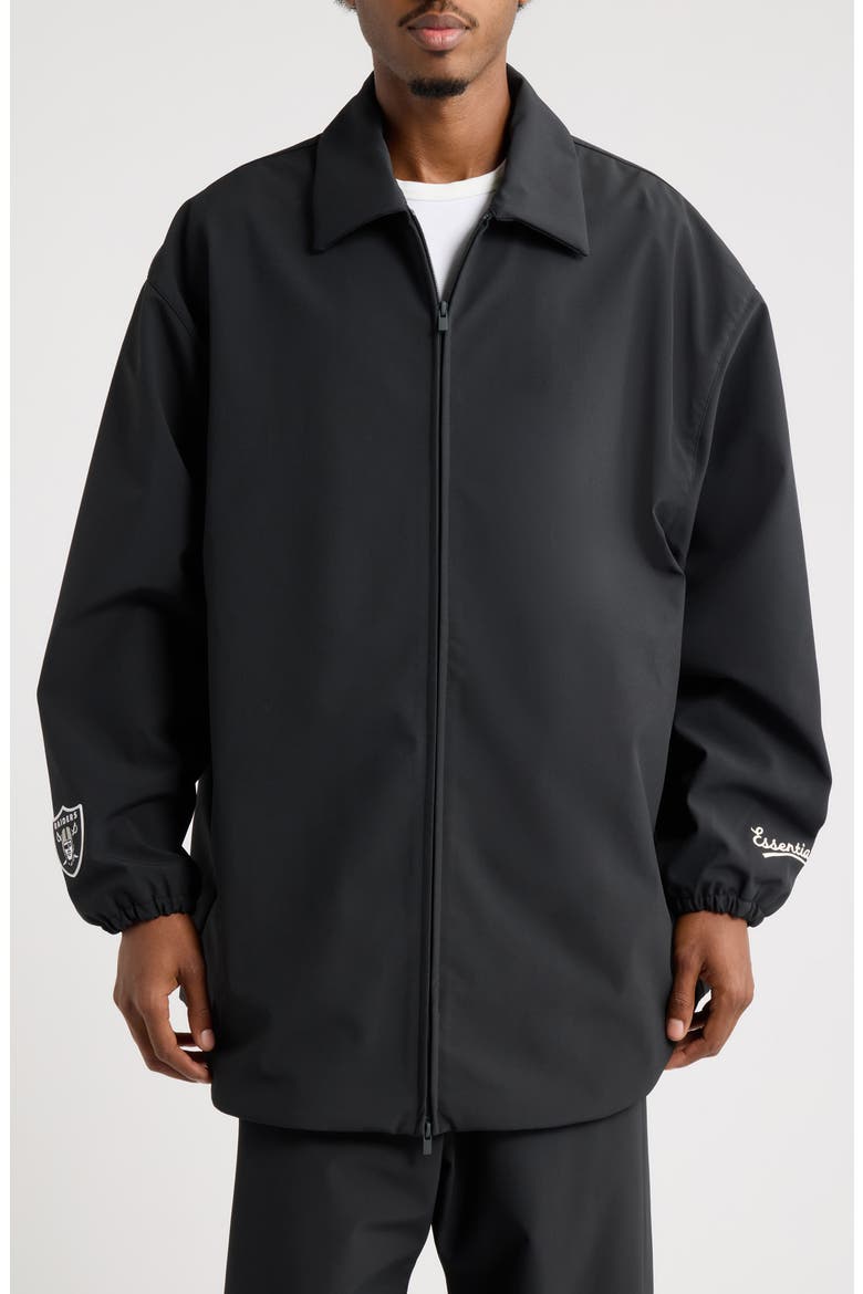 x NFL Raiders Coach Jacket, Alternate, color, BLACK