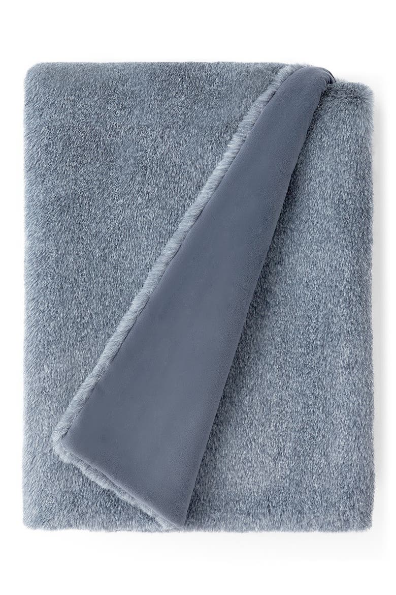 Matti Faux Fur Throw Blanket, Alternate, color, CYCLONE