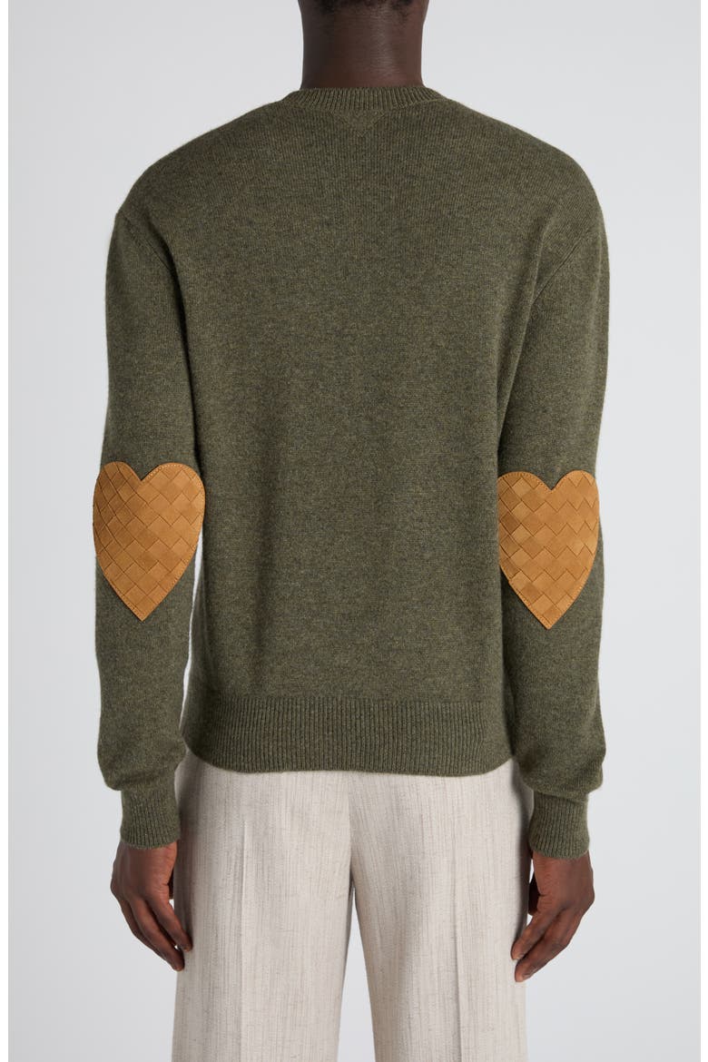 Classic Cashmere Blend Sweater with Intrecciato Suede Hearts, Alternate, color, 3749 CAMO