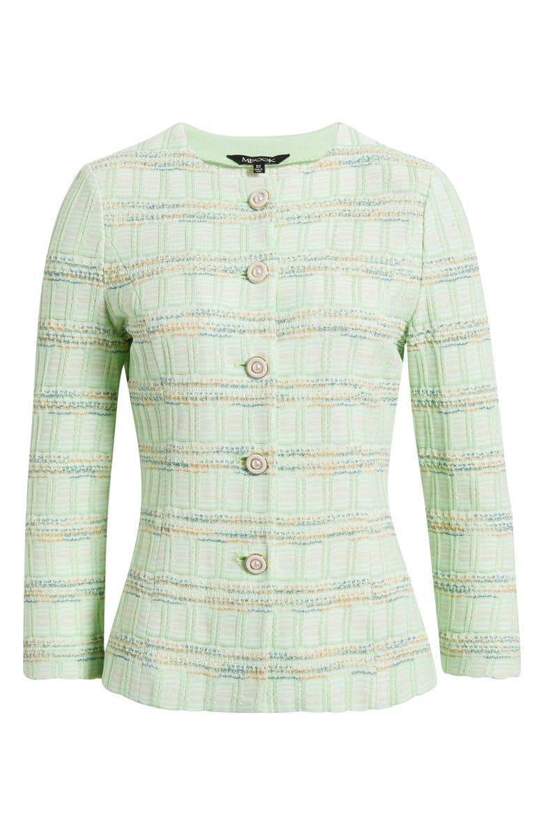Misook Tailored Soft Plaid Knit Jacket, Alternate, color, 