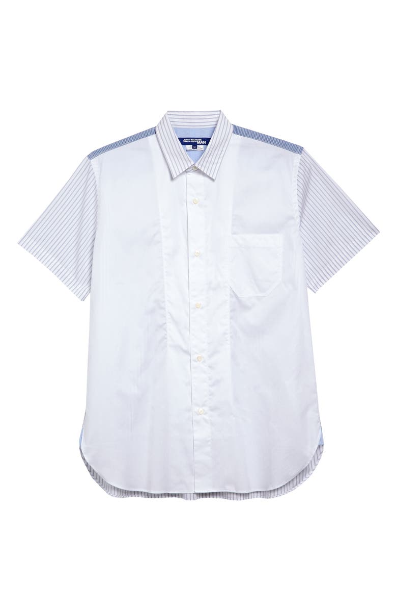 Junya Watanabe Contrast Stripe End on End Button-Up Shirt, Main, color,
