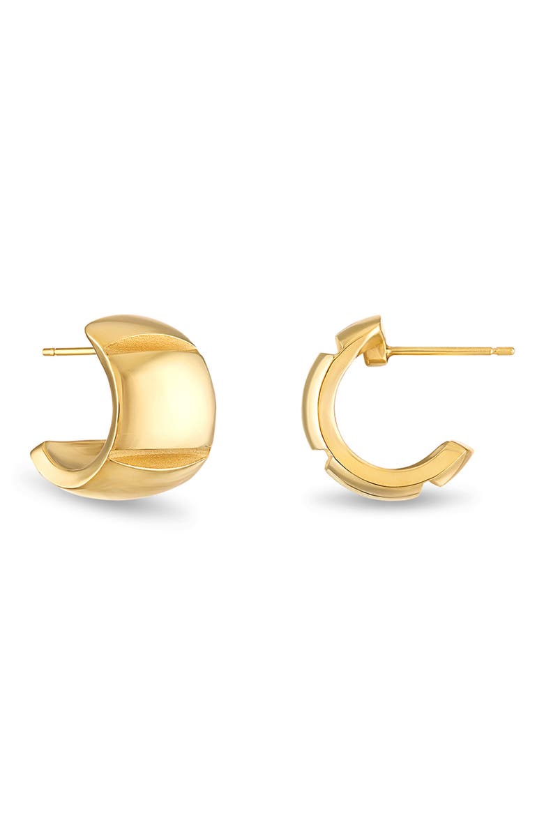Veda Wide Hoop Earrings, Main, color, GOLD