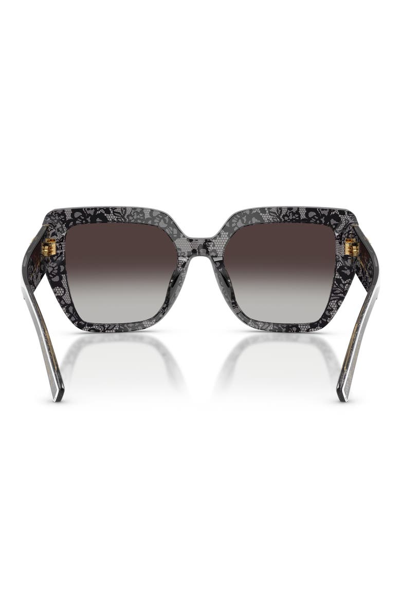 54mm Square Sunglasses, Alternate, color, PRINT BLACK LACE / GREY