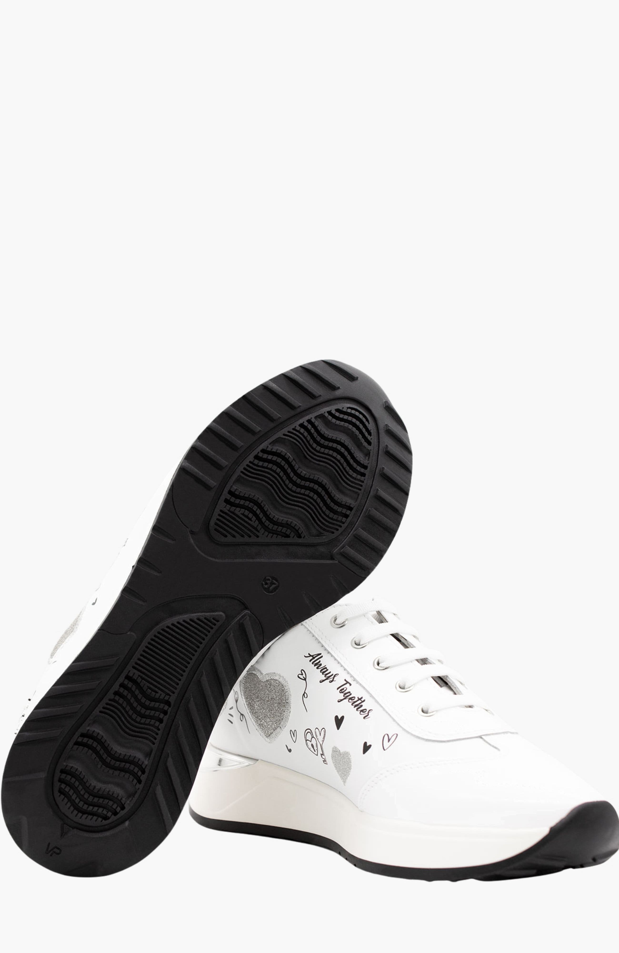 Always Together Leather Sneakers, Alternate, color, White / Silver