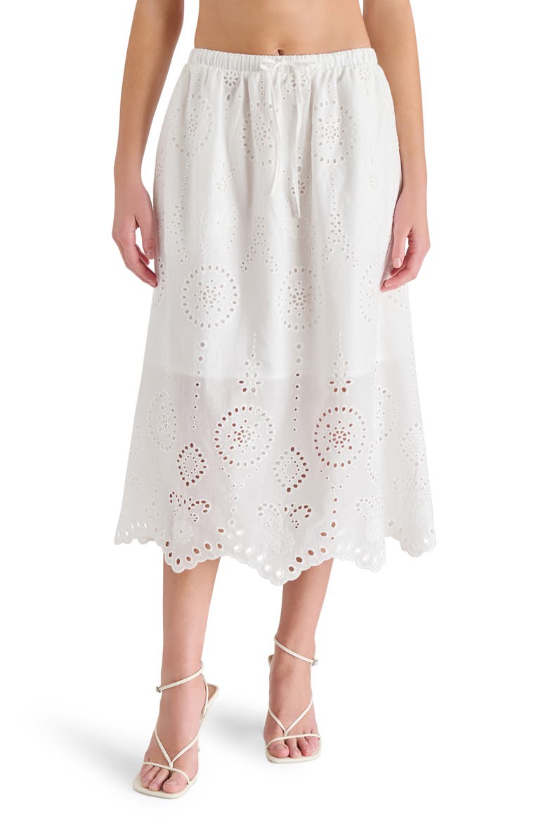 Steve Madden Anaisa Eyelet Embroidered Midi Skirt, Main, color, 
