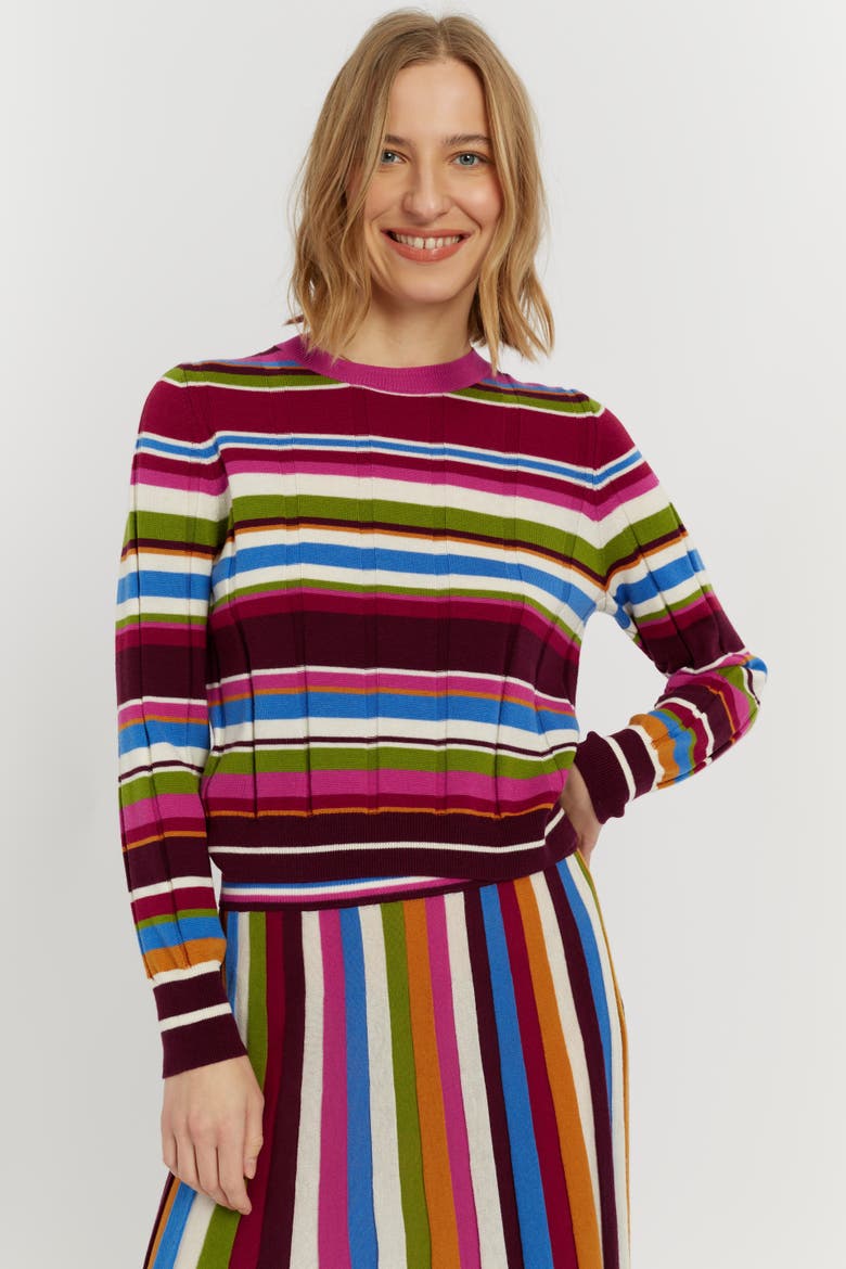 Merino Stripe Sweater, Alternate, color, Multi
