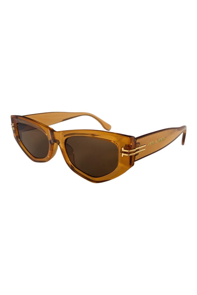 Wren 52mm Polarized Geometric Sunglasses, Alternate, color, CARAMEL/ BROWN