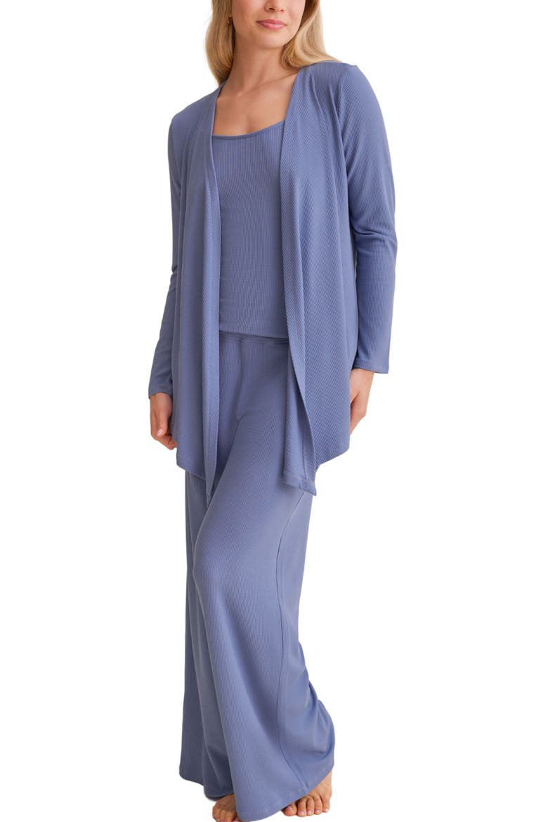 Wide Leg Lounge Pants, Alternate, color, DENIM WAFFLE