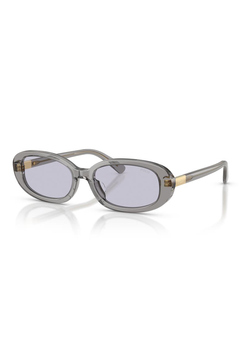 53mm Oval Sunglasses, Alternate, color, SHINY DARK GREY / LILAC