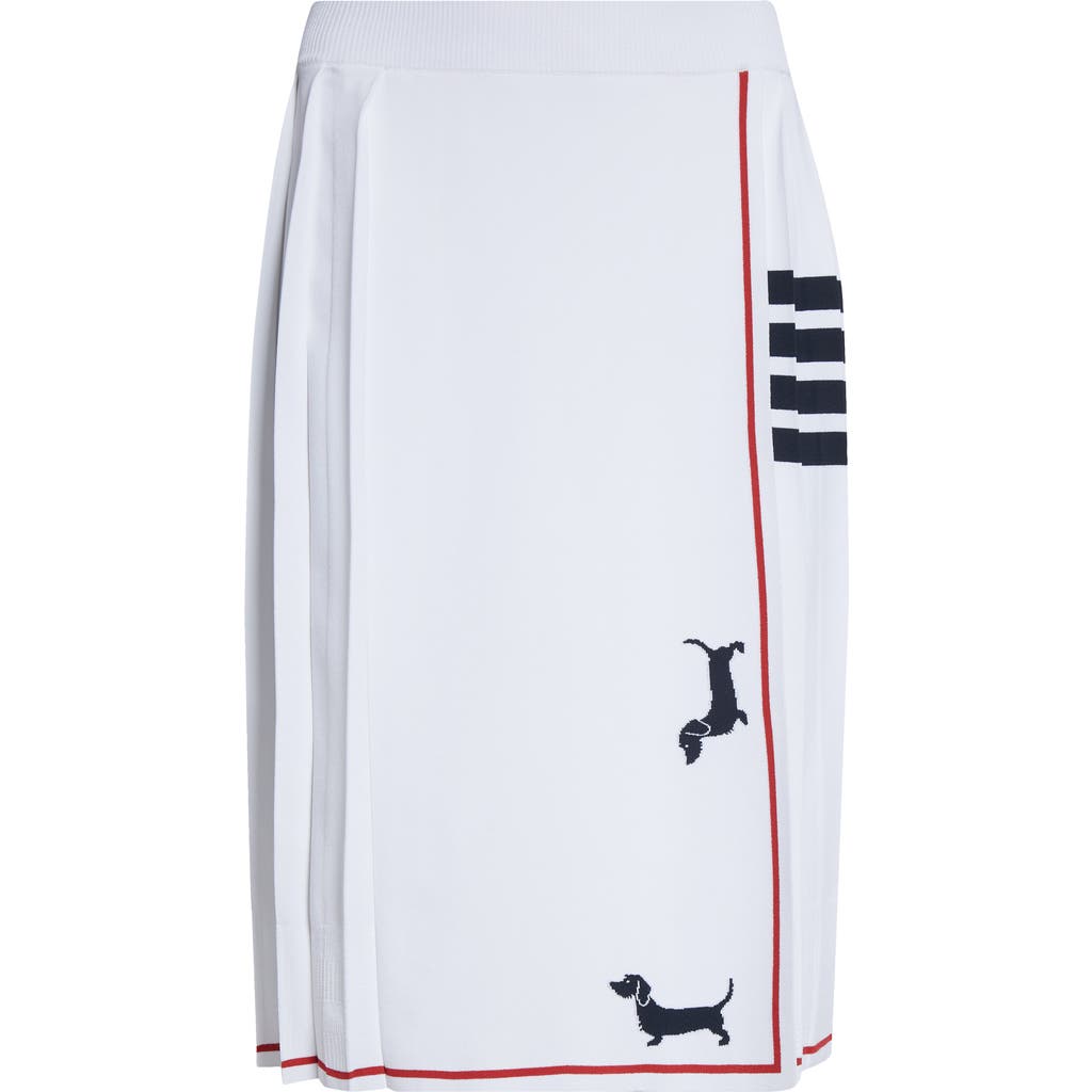 THOM BROWNE THOM BROWNE 4-BAR PLEATED HECTOR INTARSIA SKIRT