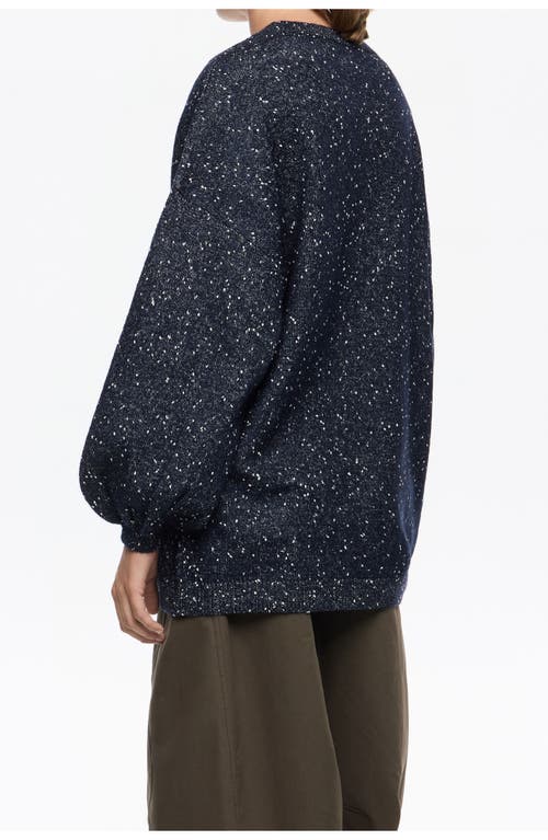 Bimba Y Lola Speckled Balloon-sleeve Sweater In Black