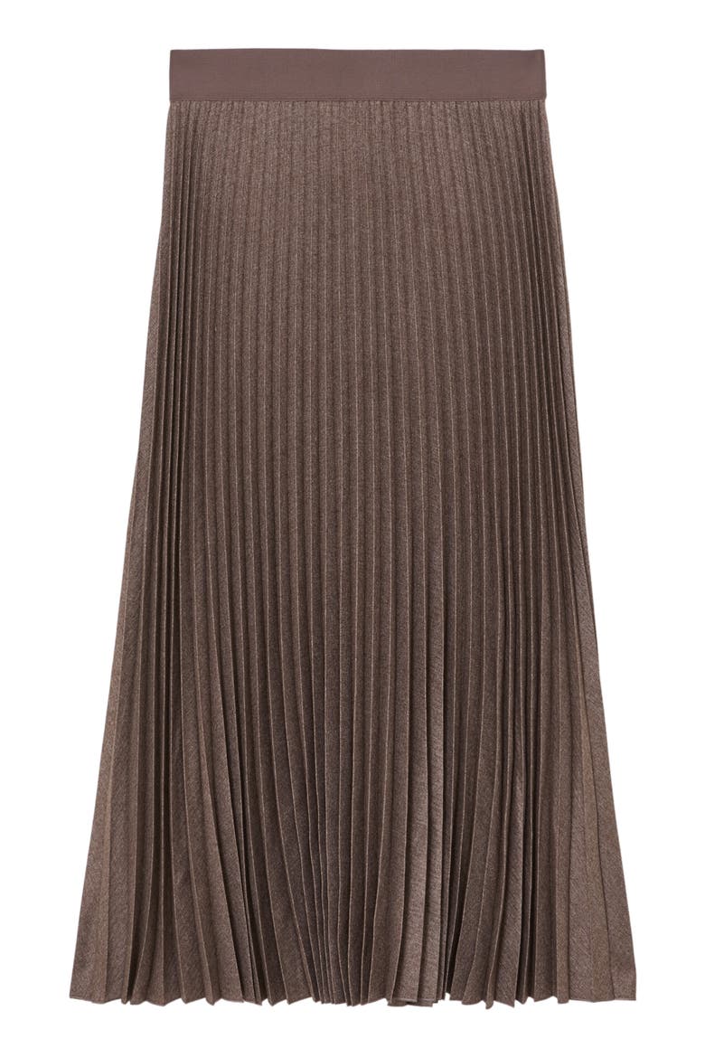 Kember High Waist Pleated Midi Skirt, Alternate, color, MOCHA BROWN