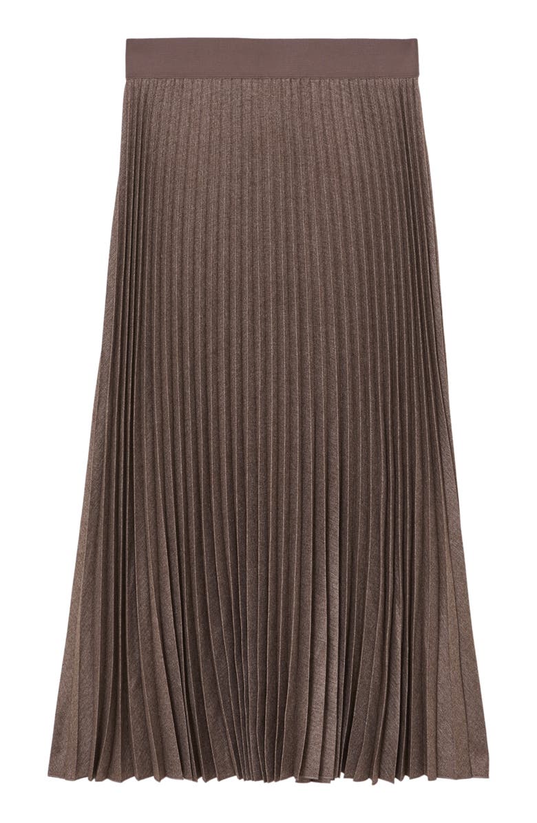 Reiss Kember High Waist Pleated Midi Skirt, Alternate, color, Mocha Brown