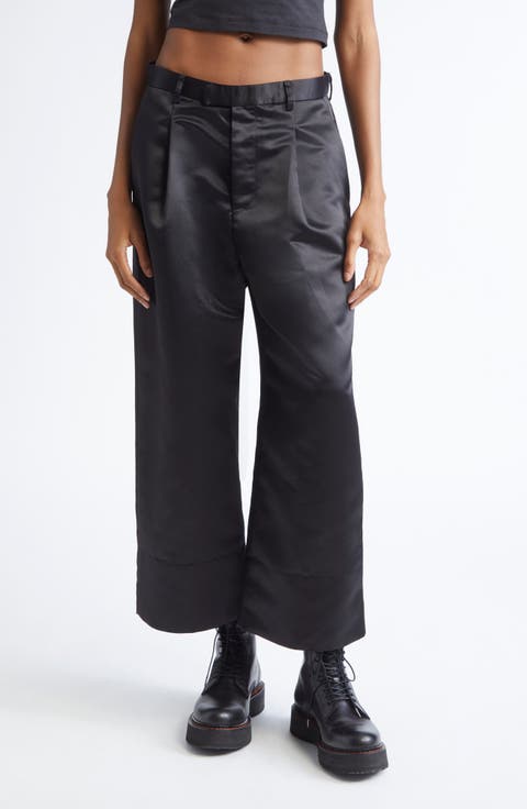 Relaxed Pleated Crop Trousers