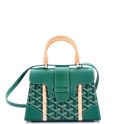 Structured Saigon Top Handle Bag Coated Canvas with Leather Mini