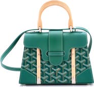 Pre-Owned Goyard Structured Saigon Top Handle Bag Coated Canvas with Leather Mini