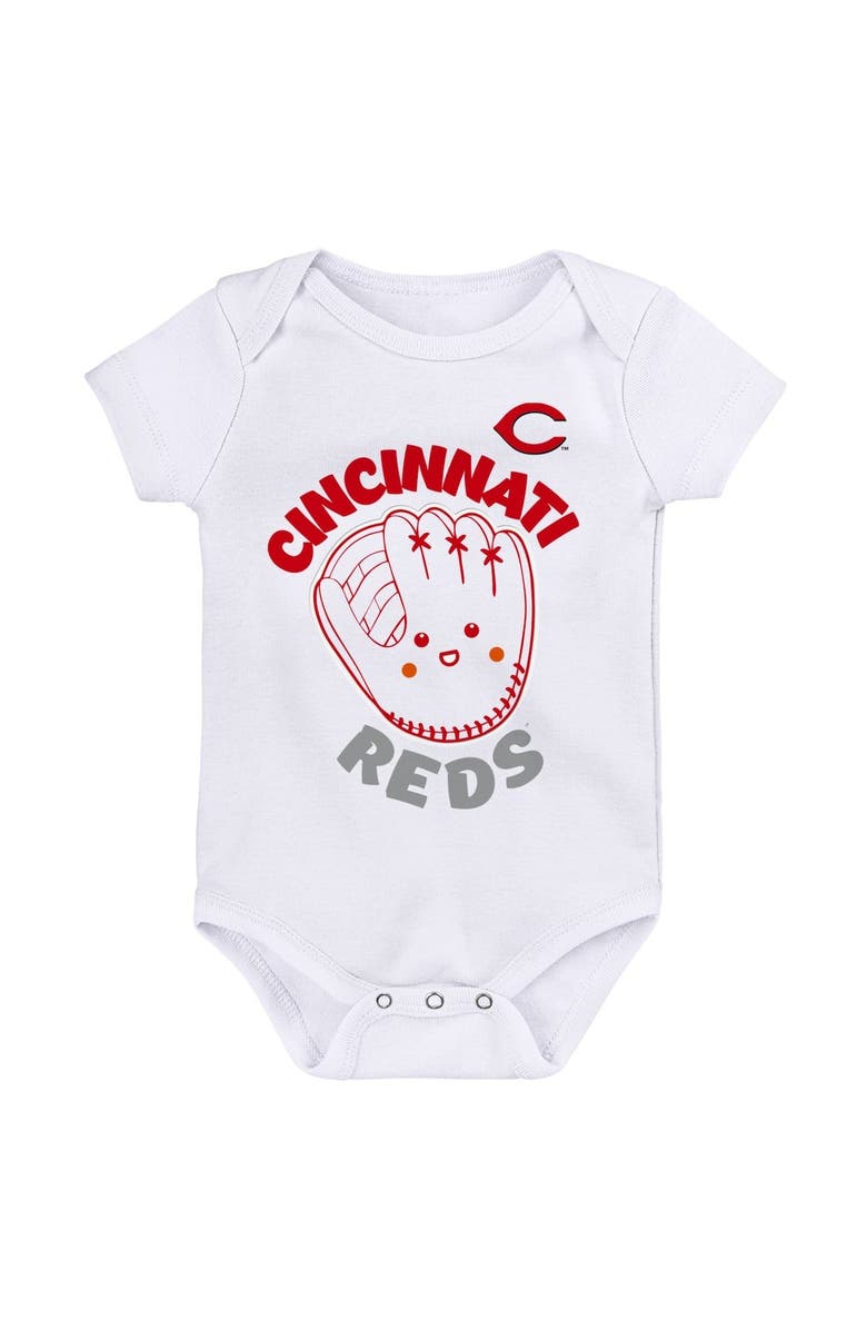 Outerstuff Infant Red/White/Heathered Gray Cincinnati Reds 3-Pack Change Up Bodysuit Set, Alternate, color, Red