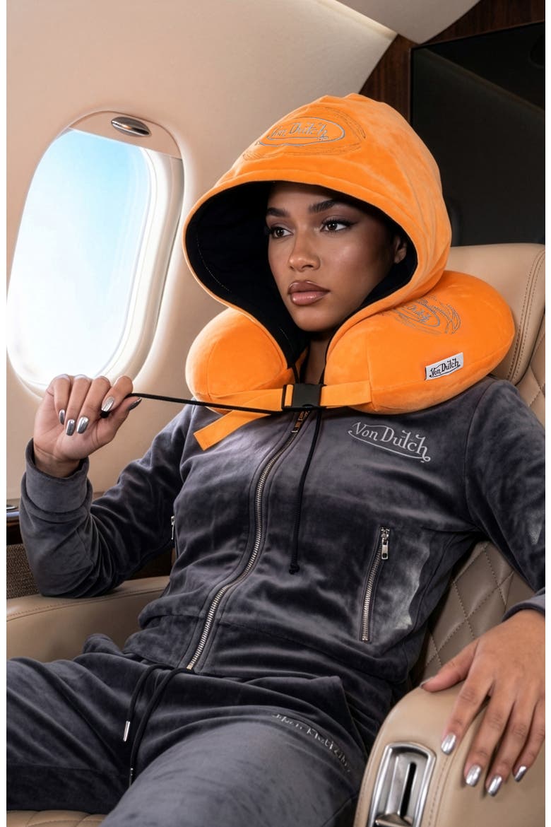 Pinstripe Hooded Memory Foam Travel Neck Pillow | Nordstrom