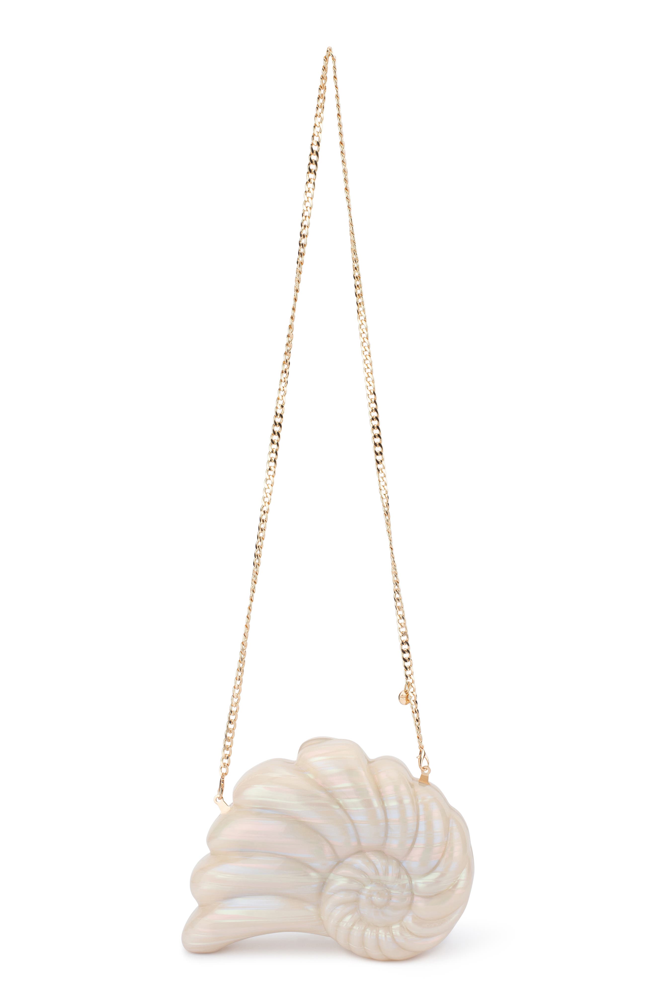 Olga Berg Ava Acrylic Shell Clutch, Alternate, color, Mother Of Pearl