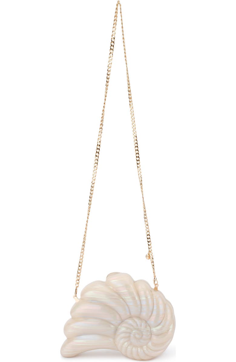 Olga Berg Ava Acrylic Shell Clutch, Alternate, color, Mother Of Pearl