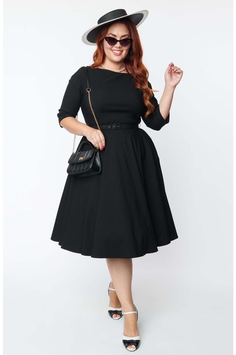 Plus Size Devon Swing Dress, Main, color, Black