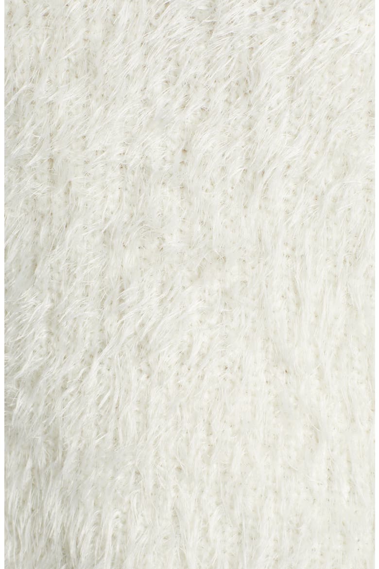 Eyelash Fringe Mock Neck Sweater, Alternate, color, ANTIQ. WHITE